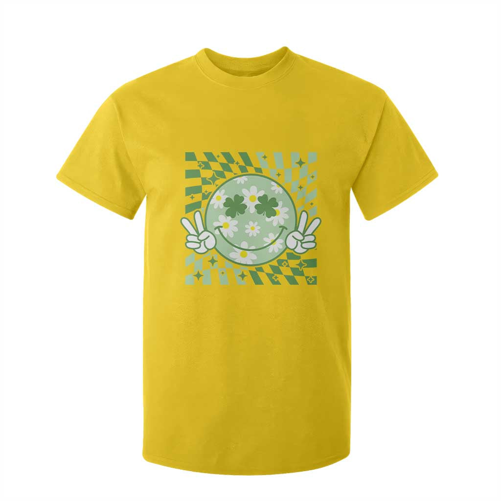 Retro Groovy Shamrock Smile Face St Patricks Day T Shirt For Kid TS10 Daisy Print Your Wear