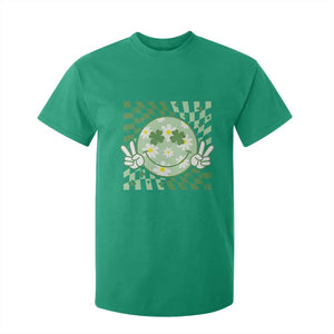Retro Groovy Shamrock Smile Face St Patricks Day T Shirt For Kid TS10 Irish Green Print Your Wear