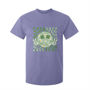 Retro Groovy Shamrock Smile Face St Patricks Day T Shirt For Kid TS10 Violet Print Your Wear