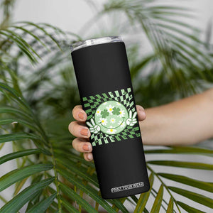 Retro Groovy Shamrock Smile Face St Patricks Day Skinny Tumbler TS10 Print Your Wear