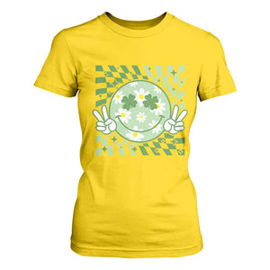 Retro Groovy Shamrock Smile Face St Patricks Day T Shirt For Women TS10 Daisy Print Your Wear