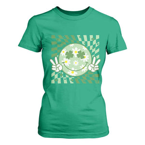 Retro Groovy Shamrock Smile Face St Patricks Day T Shirt For Women TS10 Irish Green Print Your Wear