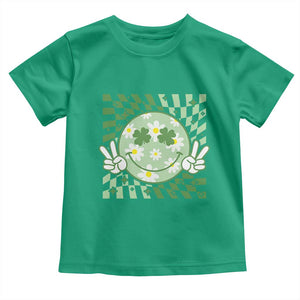 Retro Groovy Shamrock Smile Face St Patricks Day Toddler T Shirt TS10 Irish Green Print Your Wear