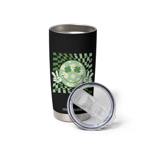 Retro Groovy Shamrock Smile Face St Patricks Day Tumbler Cup TS10 Print Your Wear