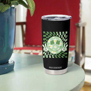 Retro Groovy Shamrock Smile Face St Patricks Day Tumbler Cup TS10 Print Your Wear
