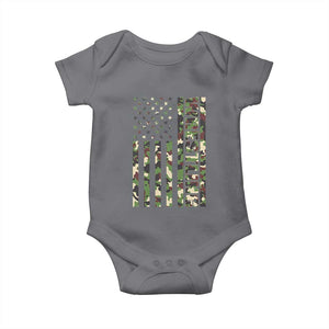 Wrestling American Flag Camo Wrestler Baby Onesie TS10 Charcoal Print Your Wear