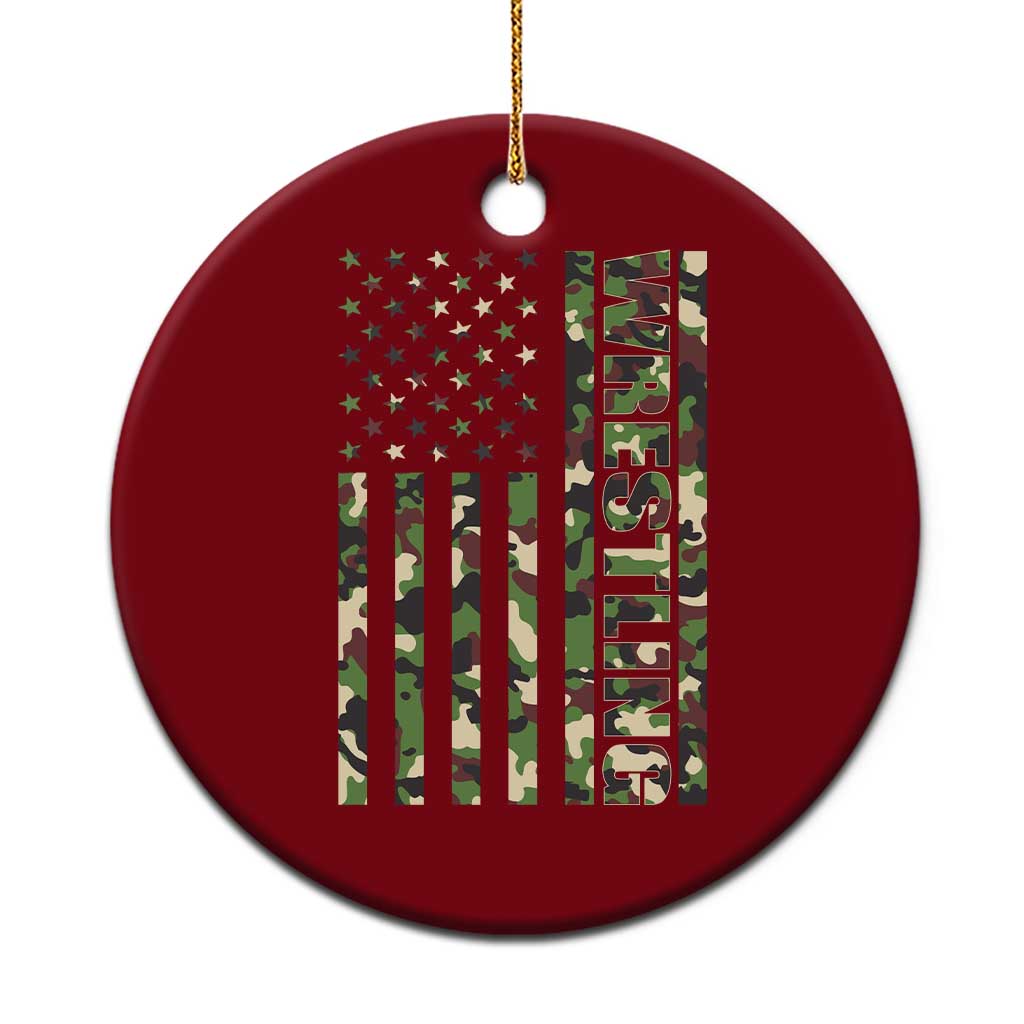 Wrestling American Flag Camo Wrestler Ceramic Ornament TS10 1pc Red Print Your Wear