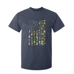 Wrestling American Flag Camo Wrestler T Shirt For Kid TS10 Navy Print Your Wear