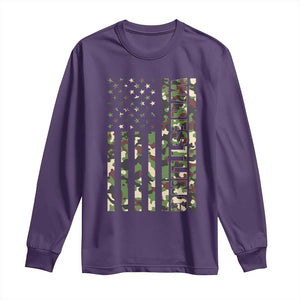 Wrestling American Flag Camo Wrestler Long Sleeve Shirt TS10 Purple Print Your Wear