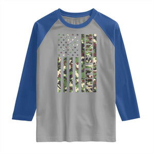 Wrestling American Flag Camo Wrestler Raglan Shirt TS10 Sport Gray Royal Print Your Wear