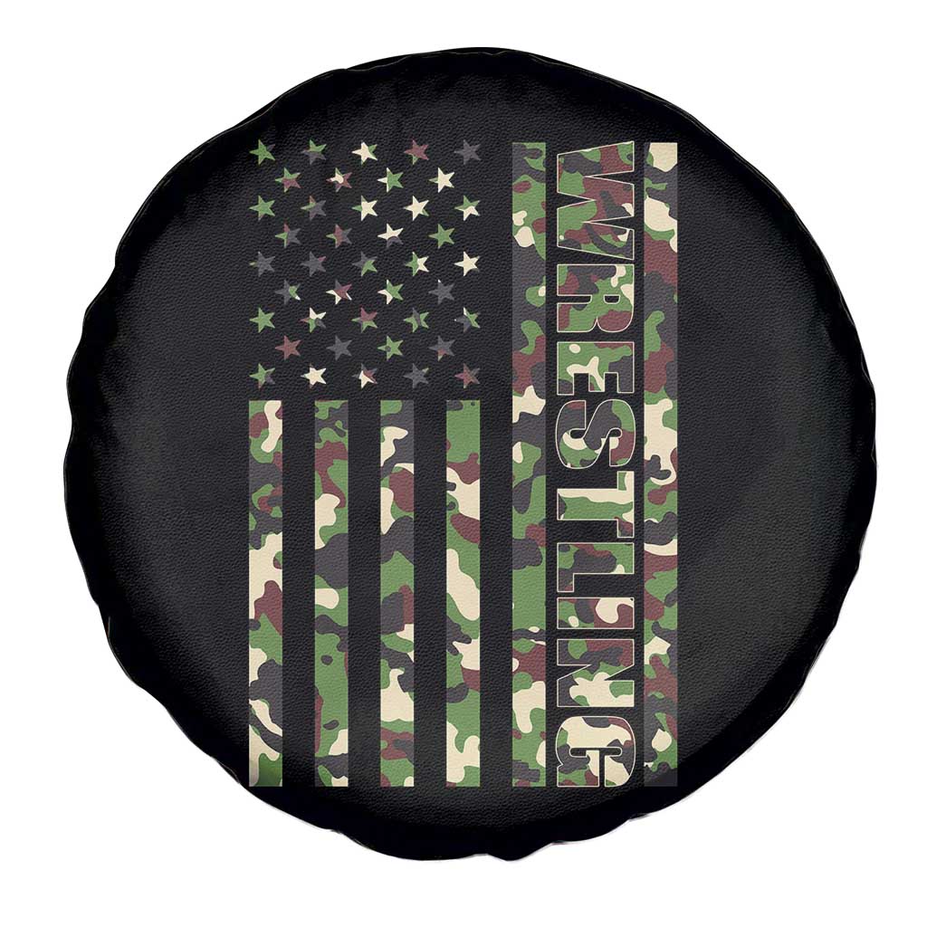 Wrestling American Flag Camo Wrestler Spare Tire Cover TS10 Print Your Wear