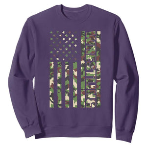 Wrestling American Flag Camo Wrestler Sweatshirt TS10 Purple Print Your Wear
