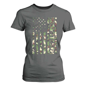 Wrestling American Flag Camo Wrestler T Shirt For Women TS10 Dark Heather Print Your Wear