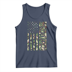 Wrestling American Flag Camo Wrestler Tank Top TS10 Navy Print Your Wear