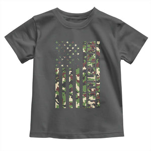 Wrestling American Flag Camo Wrestler Toddler T Shirt TS10 Dark Heather Print Your Wear