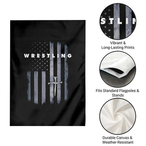 Christian Wrestling Garden Flag Wrestler Faith Strength US USA Flag Christ Cross TS10 Print Your Wear