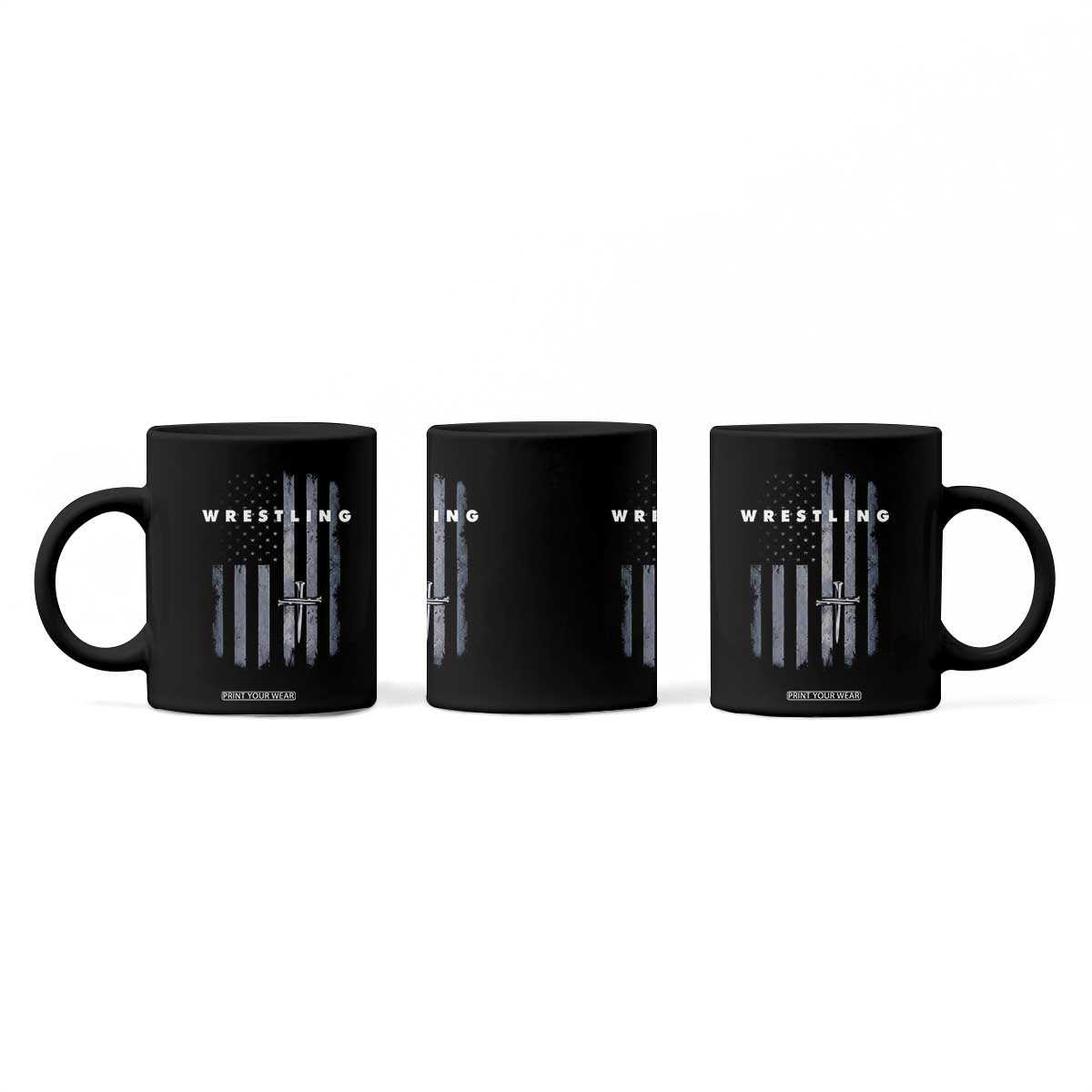 Christian Wrestling Coffee Mug Wrestler Faith Strength US USA Flag Christ Cross TS10 Print Your Wear