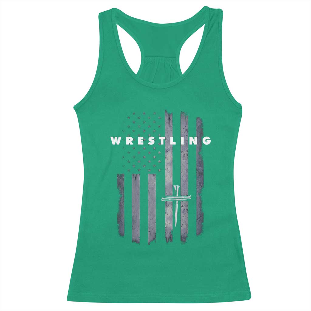 Christian Wrestling Racerback Tank Top Wrestler Faith Strength US USA Flag Christ Cross TS10 Irish Green Print Your Wear