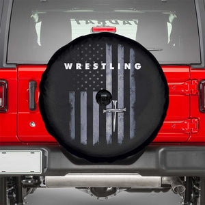 Christian Wrestling Spare Tire Cover Wrestler Faith Strength US USA Flag Christ Cross TS10 Black Print Your Wear