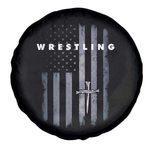 Christian Wrestling Spare Tire Cover Wrestler Faith Strength US USA Flag Christ Cross TS10 Print Your Wear