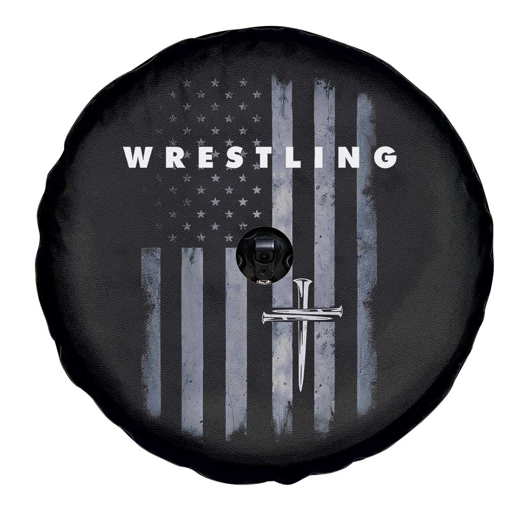 Christian Wrestling Spare Tire Cover Wrestler Faith Strength US USA Flag Christ Cross TS10 Print Your Wear