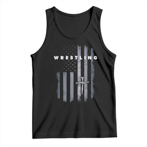 Christian Wrestling Tank Top Wrestler Faith Strength US USA Flag Christ Cross TS10 Black Print Your Wear