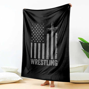 Faith Wrestling Throw Blanket Christian Wrestler American Flag Cross TS10 Print Your Wear