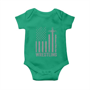 Faith Wrestling Baby Onesie Christian Wrestler American Flag Cross TS10 Irish Green Print Your Wear