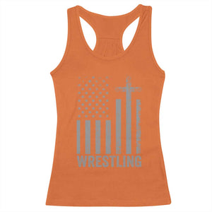 Faith Wrestling Racerback Tank Top Christian Wrestler American Flag Cross TS10 Orange Print Your Wear