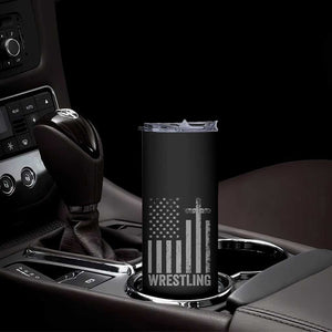 Faith Wrestling Skinny Tumbler Christian Wrestler American Flag Cross TS10 Print Your Wear