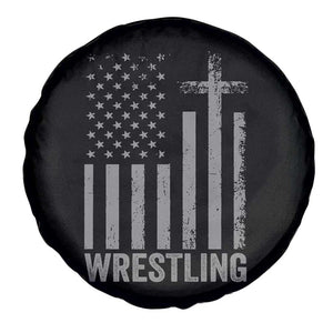 Faith Wrestling Spare Tire Cover Christian Wrestler American Flag Cross TS10 Print Your Wear
