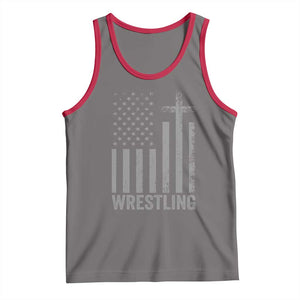 Faith Wrestling Tank Top Christian Wrestler American Flag Cross TS10 Deep Heather Red Print Your Wear