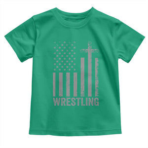 Faith Wrestling Toddler T Shirt Christian Wrestler American Flag Cross TS10 Irish Green Print Your Wear
