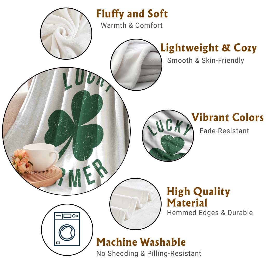 Funny Irish St Patricks Day Shamrock Throw Blanket Lucky Charmer TS10 Print Your Wear