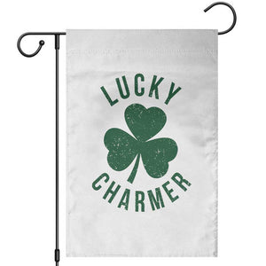 Funny Irish St Patricks Day Shamrock Garden Flag Lucky Charmer TS10 White Print Your Wear