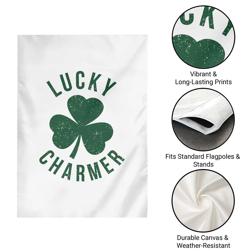 Funny Irish St Patricks Day Shamrock Garden Flag Lucky Charmer TS10 Print Your Wear