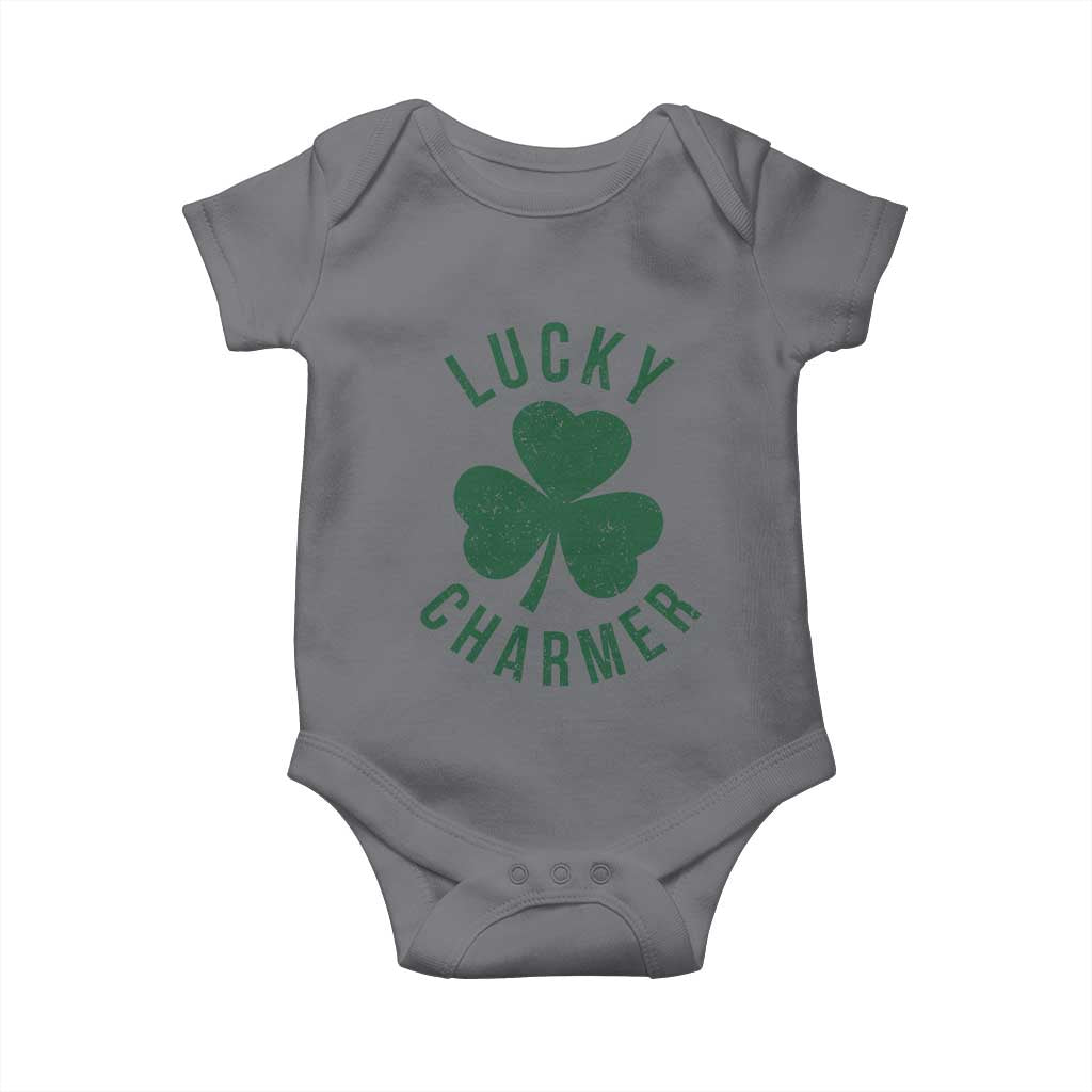 Funny Irish St Patricks Day Shamrock Baby Onesie Lucky Charmer TS10 Charcoal Print Your Wear