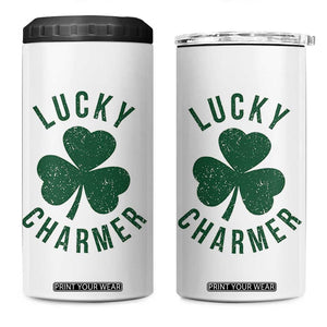 Funny Irish St Patricks Day Shamrock 4 in 1 Can Cooler Tumbler Lucky Charmer TS10 One Size: 16 oz White Print Your Wear