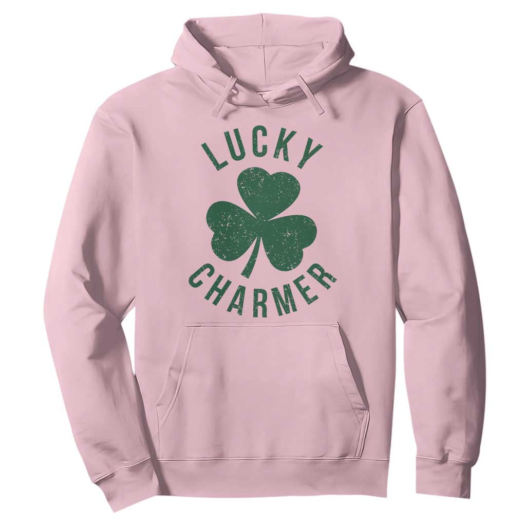 Funny Irish St Patricks Day Shamrock Hoodie Lucky Charmer TS10 Light Pink Print Your Wear