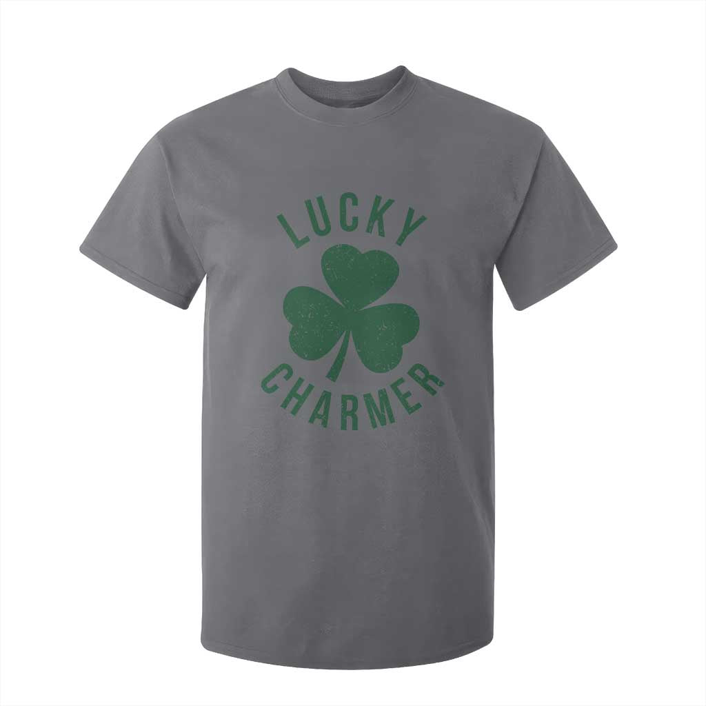 Funny Irish St Patricks Day Shamrock T Shirt For Kid Lucky Charmer TS10 Charcoal Print Your Wear