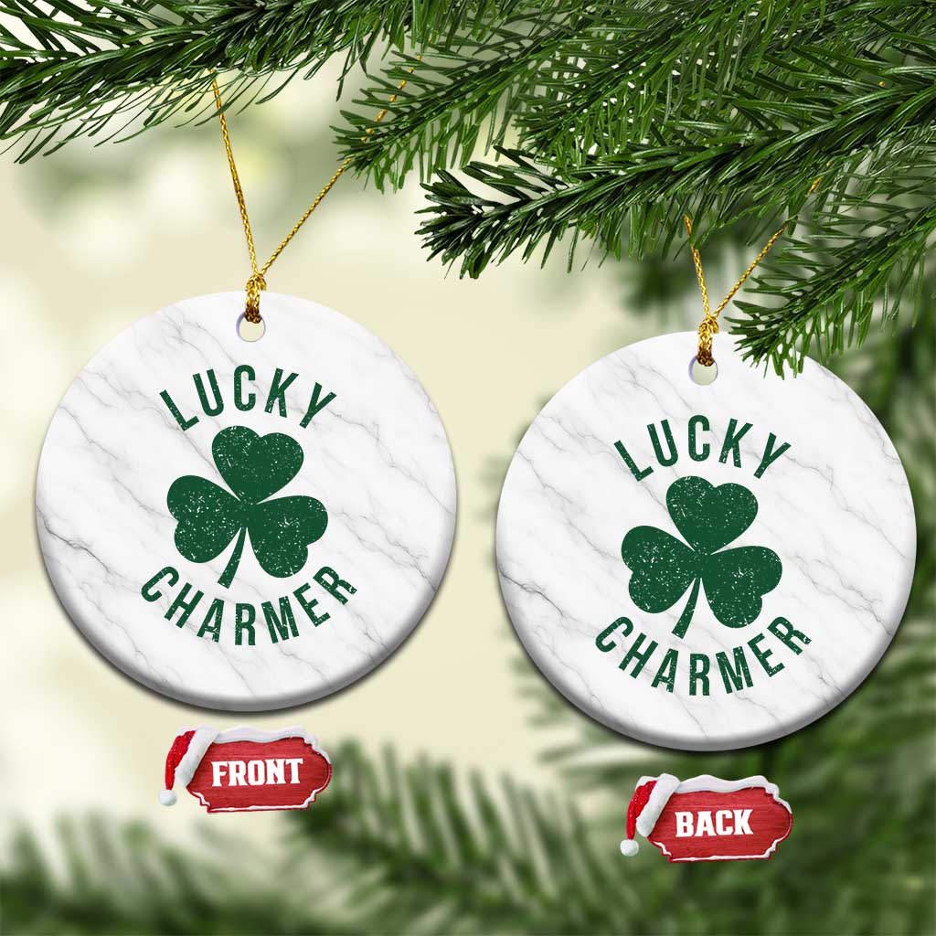 Funny Irish St Patricks Day Shamrock Ceramic Ornament Lucky Charmer TS10 1pc White Marble Print Your Wear