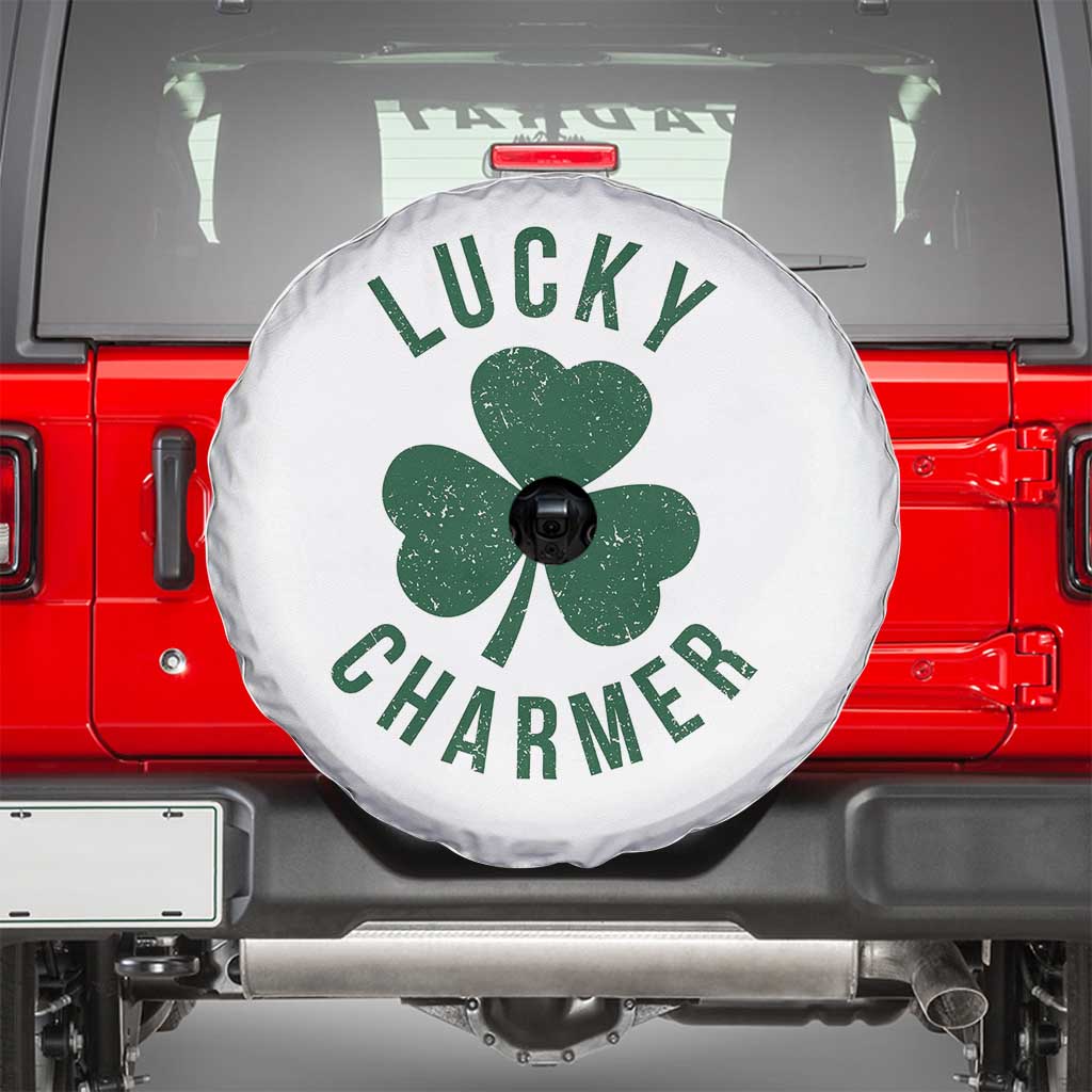 Funny Irish St Patricks Day Shamrock Spare Tire Cover Lucky Charmer TS10 White Print Your Wear