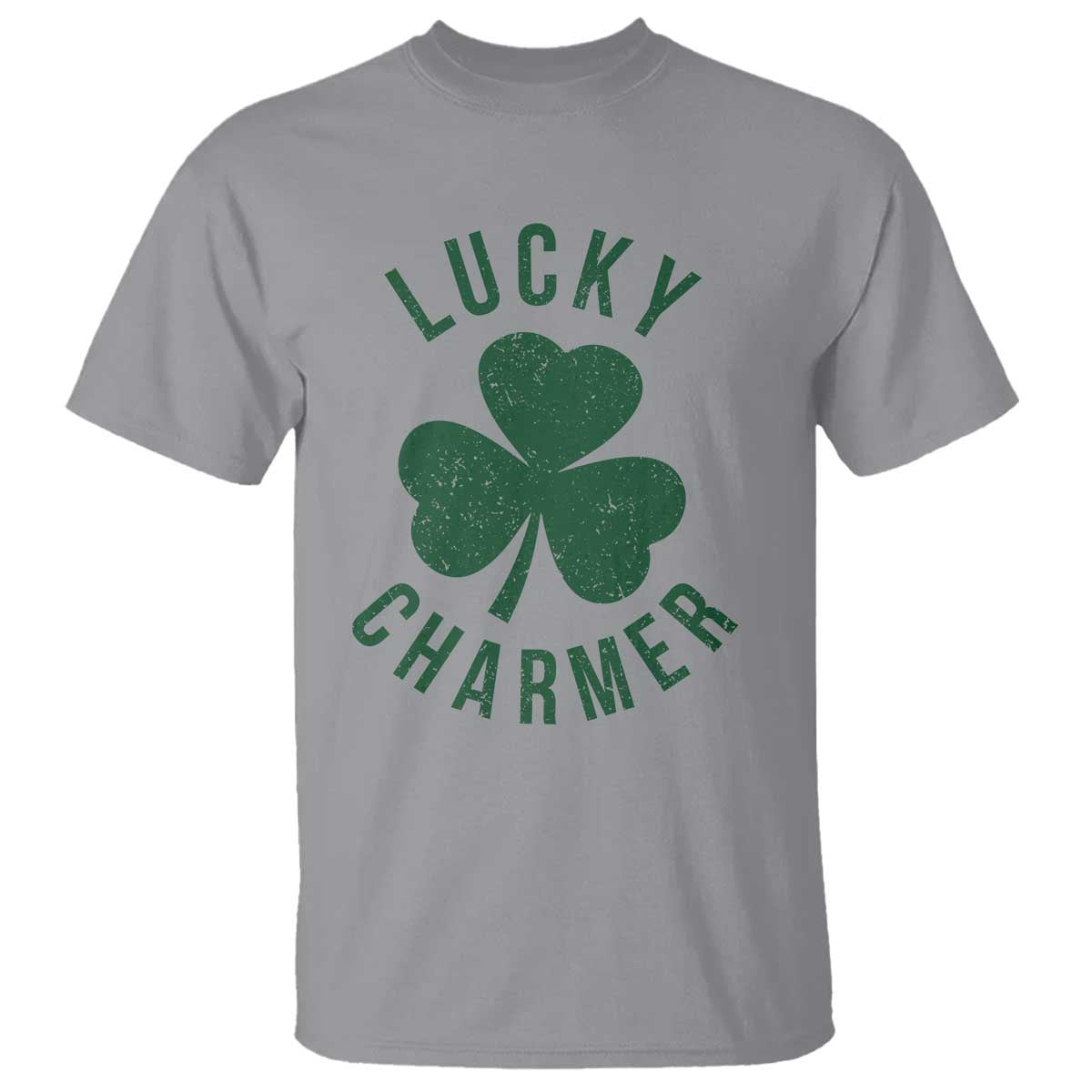 Funny Irish St Patricks Day Shamrock T Shirt Lucky Charmer TS10 Sport Gray Print Your Wear