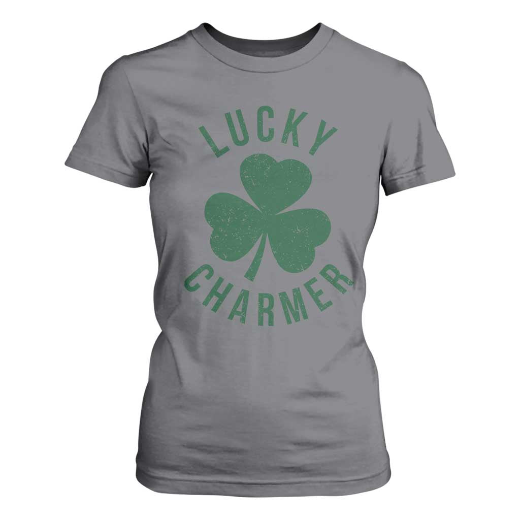 Funny Irish St Patricks Day Shamrock T Shirt For Women Lucky Charmer TS10 Charcoal Print Your Wear