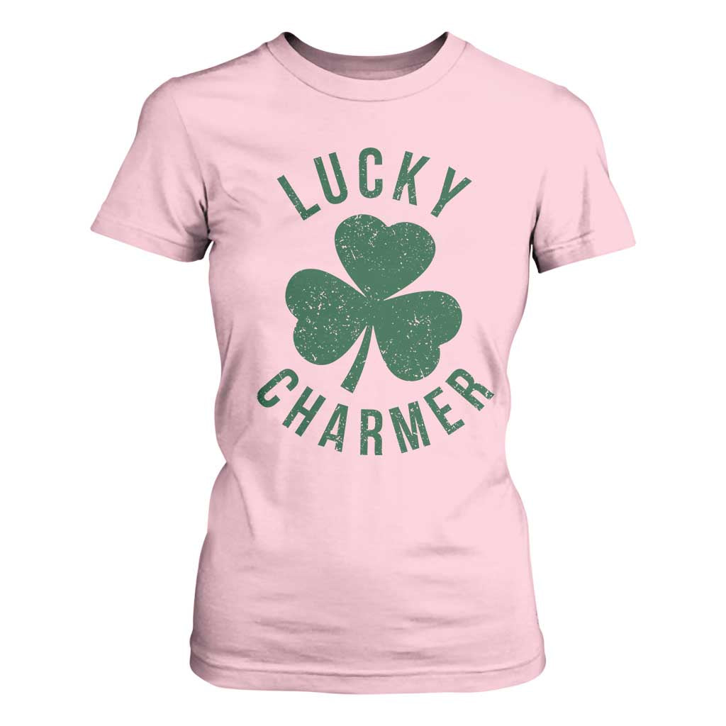 Funny Irish St Patricks Day Shamrock T Shirt For Women Lucky Charmer TS10 Light Pink Print Your Wear