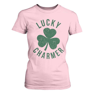Funny Irish St Patricks Day Shamrock T Shirt For Women Lucky Charmer TS10 Light Pink Print Your Wear