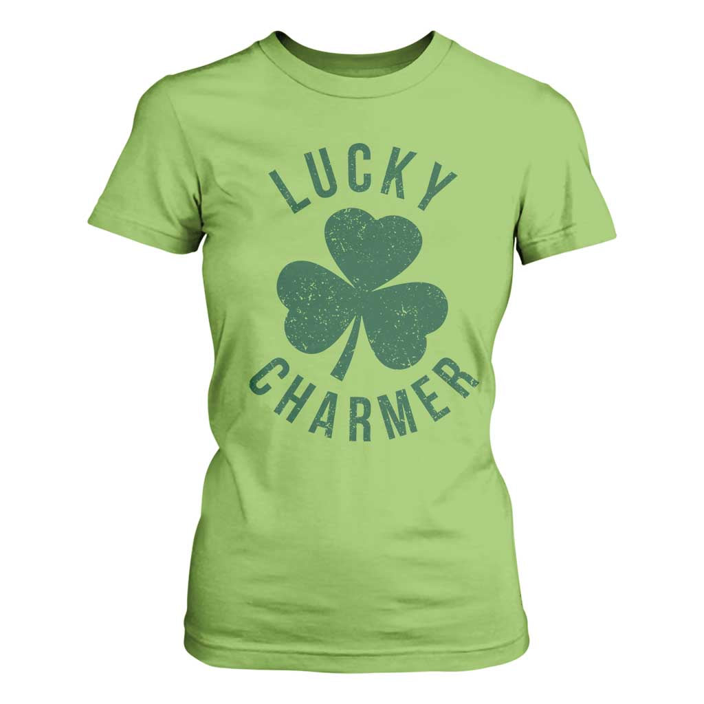 Funny Irish St Patricks Day Shamrock T Shirt For Women Lucky Charmer TS10 Lime Print Your Wear