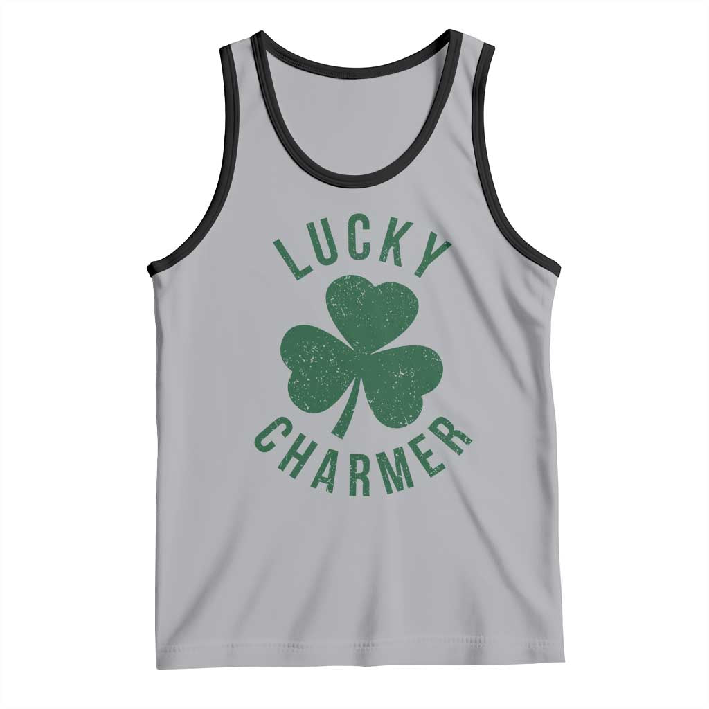 Funny Irish St Patricks Day Shamrock Tank Top Lucky Charmer TS10 Athletic Heather Black Print Your Wear