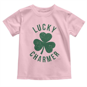Funny Irish St Patricks Day Shamrock Toddler T Shirt Lucky Charmer TS10 Light Pink Print Your Wear