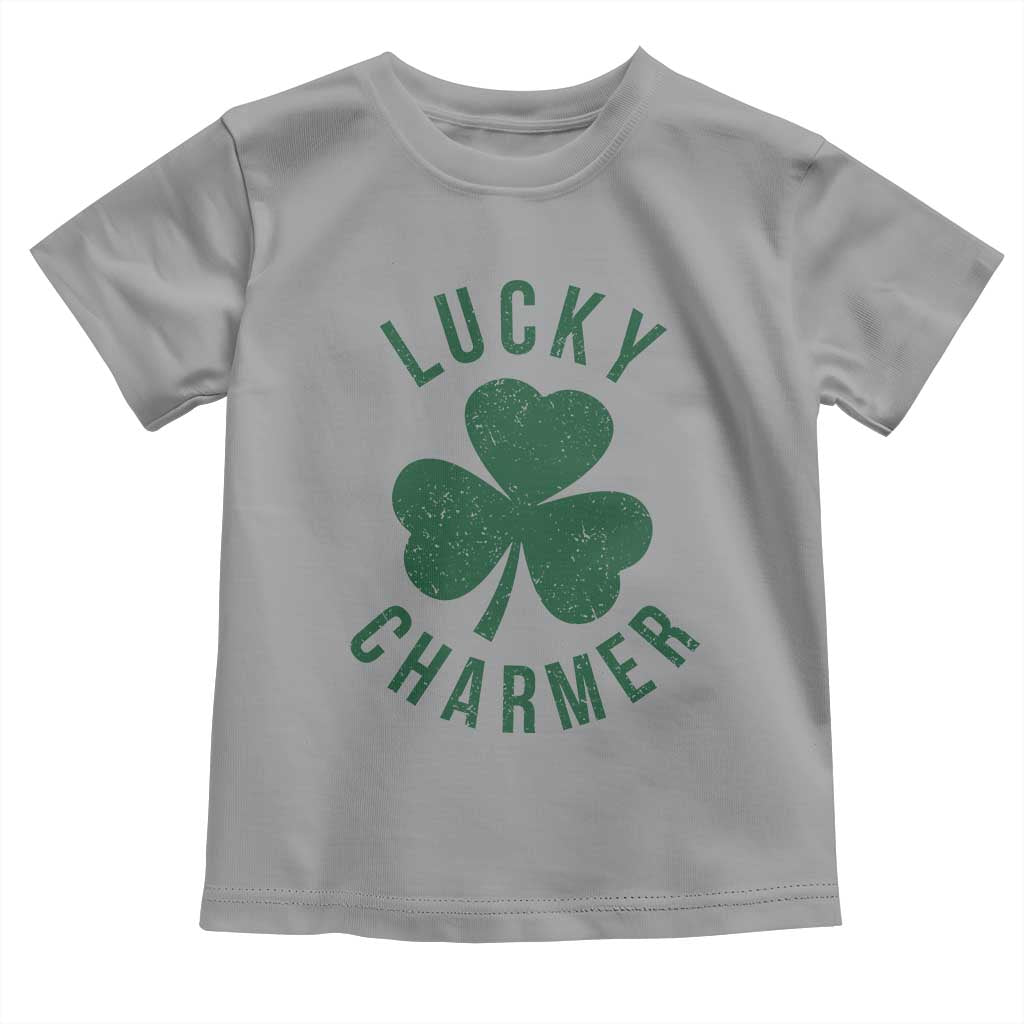 Funny Irish St Patricks Day Shamrock Toddler T Shirt Lucky Charmer TS10 Sport Gray Print Your Wear